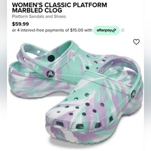 Classic Platform Marbled Crocs size 10